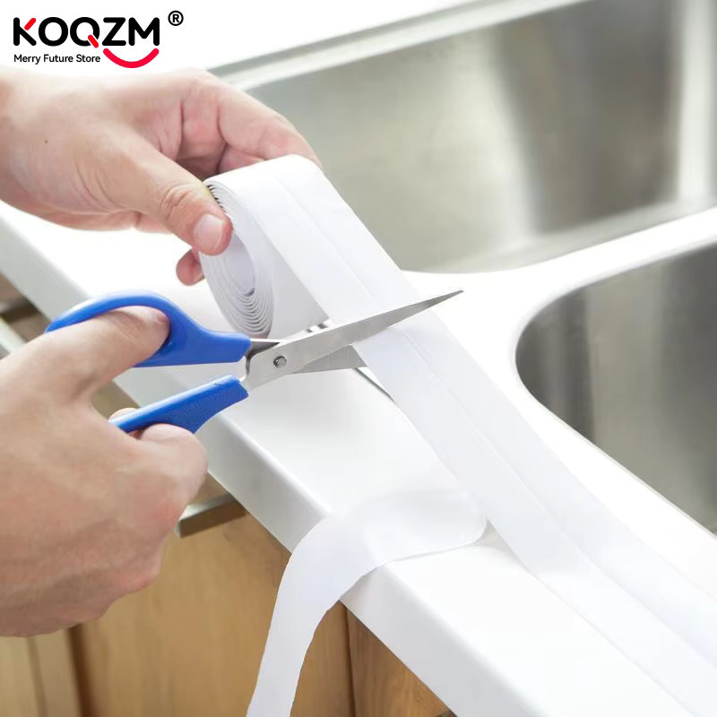 KOQZM Selbstklebendes Dichtungsband aus PVC, wasserdicht und ölbeständig, 3 Meter Länge, für Küchenspüle, Badezimmer und Toilette - Bild 4