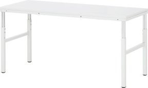 Rau ESD-Basistisch Serie E, höhenverstellbar, Lichtgrau, B/T/H: 180 x 70 x 65-100 cm - Bild 1