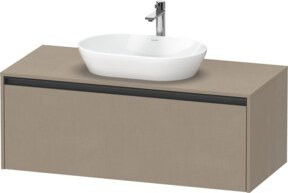 Duravit Waschtischunterschrank Ketho.2 in Leibelau, wandhängend, Breite: 120 cm, Tiefe: 55 cm, mit 1 Ausschnitt - Bild 1
