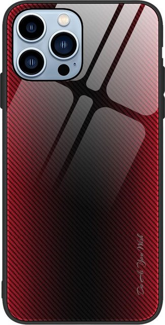 Schutzhülle aus Glas für Apple iPhone 12 13 14 Pro Max mini Plus in Rot - Bild 1