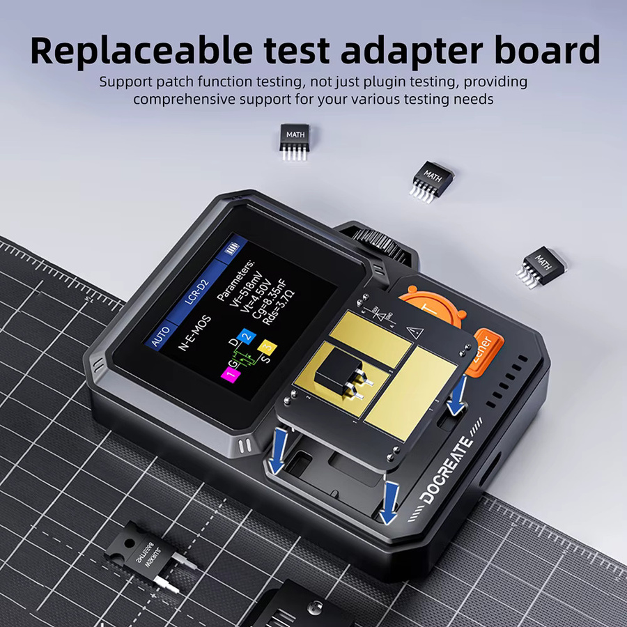 Gaqqee LCR-D2 Transistor-Tester Komponentenmessgerät in Schwarz mit Automatischer Erkennung für MOSFET, Diode, Kondensator, ESR-Test und IR-Decoder für die Elektronik-Reparatur - Bild 3