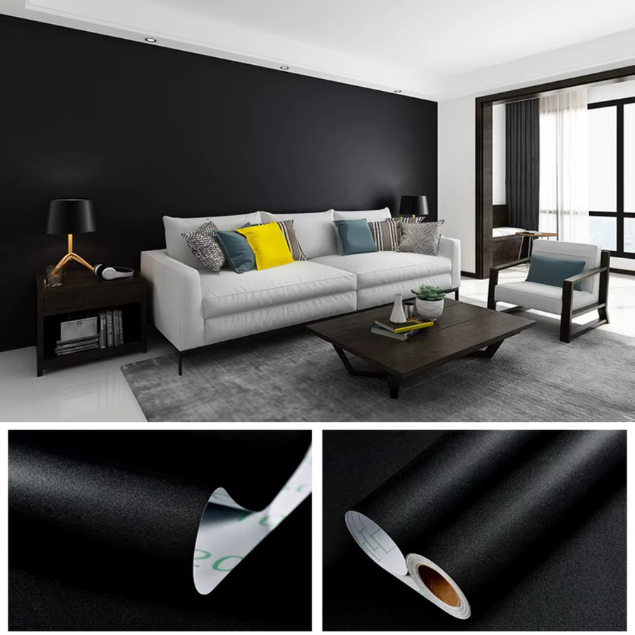 Renovatio Selbstklebende PVC-Tapete in Schwarz, Matt, Breite: 40 cm - Bild 3