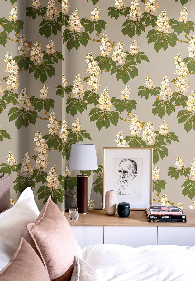 Isidore Leroy Tapete Marronnier Botanisches Art Nouveau Design Floral Multicolour Vlies-Tapete - Bild 1