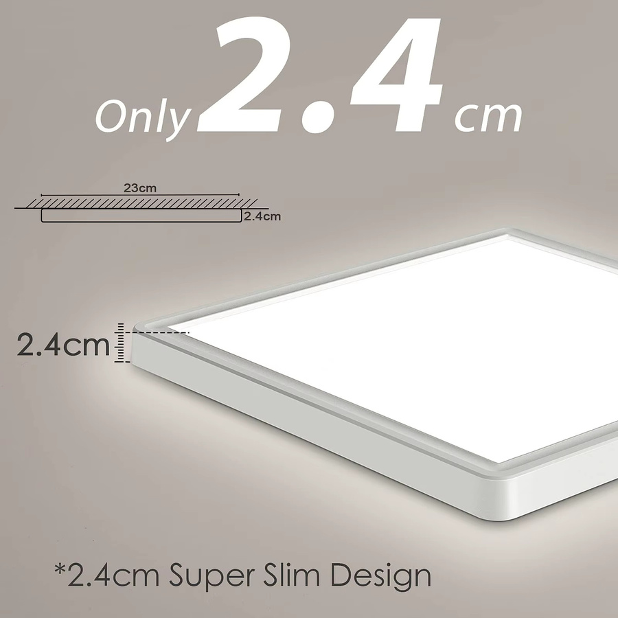 Oraymin LED-Deckenleuchte mit Radar-Bewegungsmelder, 18 W, 1800 lm, 4000 K, IP44, Weiß, Flache Lampe für Flur, Treppen und Balkon - Bild 4