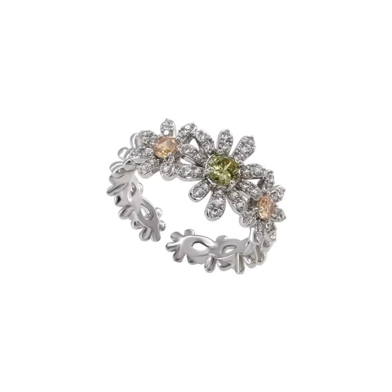 XIYANIKE Ringe, Gänseblümchen, Zirkonia, Silber, Damen - Bild 6