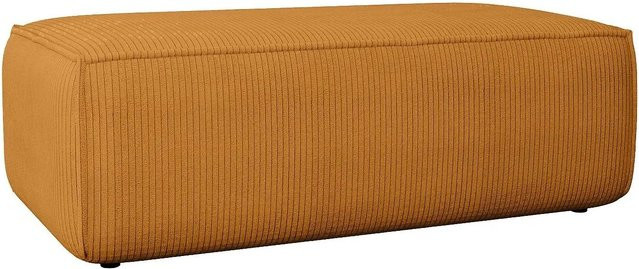 Vente-unique Sitzhocker Amelia in Hellorange mit Cord-Bezug, Breite: 102 cm - Bild 1