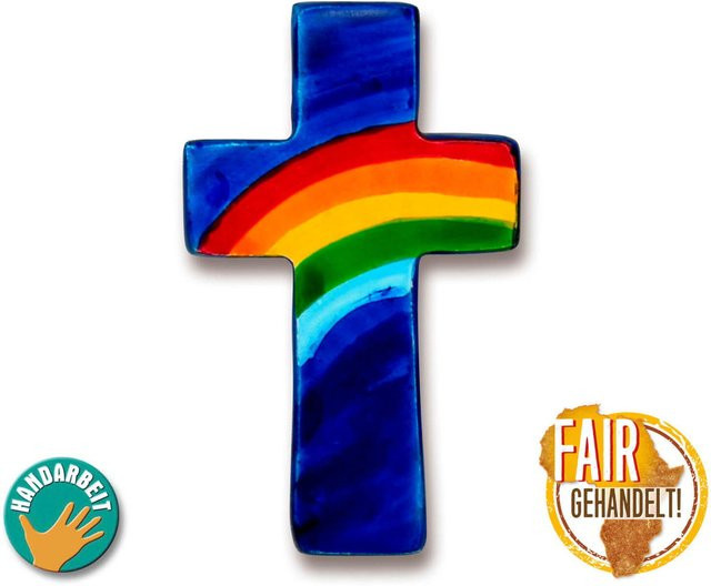Taschenkreuz Uljö, Speckstein, Regenbogen, Unisex - Bild 1
