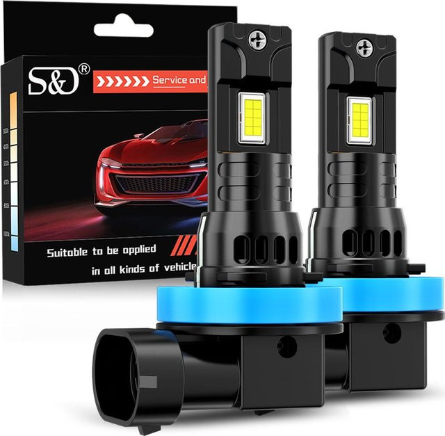 2 Stück Mini Turbo LED Scheinwerferlampen H11 H8 HB3 HB4 9005 9006 für Auto und Nebelscheinwerfer, 30000LM, 70W, 6500K Weiß - Bild 1