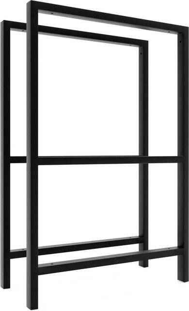 HEVVA Waschtischgestell DONAU 2er Set Schwarz mit 3 Ablageebenen, Tiefe: 50 cm - Bild 1