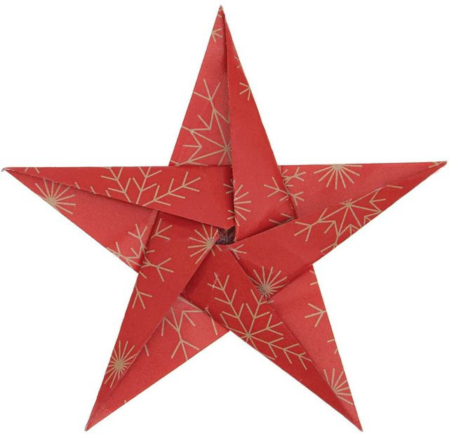 Rico Design Paper Poetry Bascetta Origamipapier Schneeflocken Rot, B/B: 15 x 15 cm - Bild 1