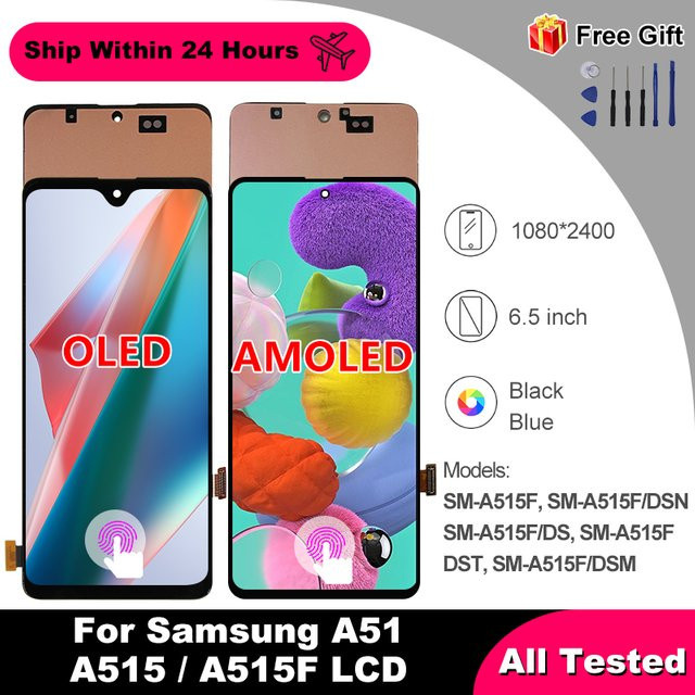 Samsung Galaxy A51 4G AMOLED Display mit Touch Screen in Schwarz für SM-A515F/DS Ersatzteil - Bild 1