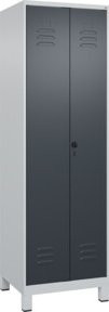 C+P Wäsche-Spind Classic PLUS mit 2 Abteilen, Stahlkonstruktion, Grau/Anthrazit, B/T/H: 195 x 60 x 50 cm - Bild 1