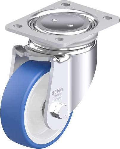 Blickle LUH-POTHs 125K Stahlblech-Lenkrolle in Blau/Mehrfarbig mit 125 mm Rad-Durchmesser und 275 kg Tragfähigkeit - Bild 1