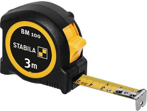 Stabila Taschenbandmaß BM 100 mit 3 m Länge in Gelb-Rot - Bild 1