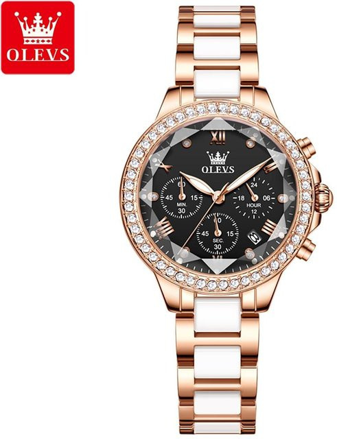 OLEVS Armbanduhr Quarz, Edelstahl, Blau, Damen - Bild 1