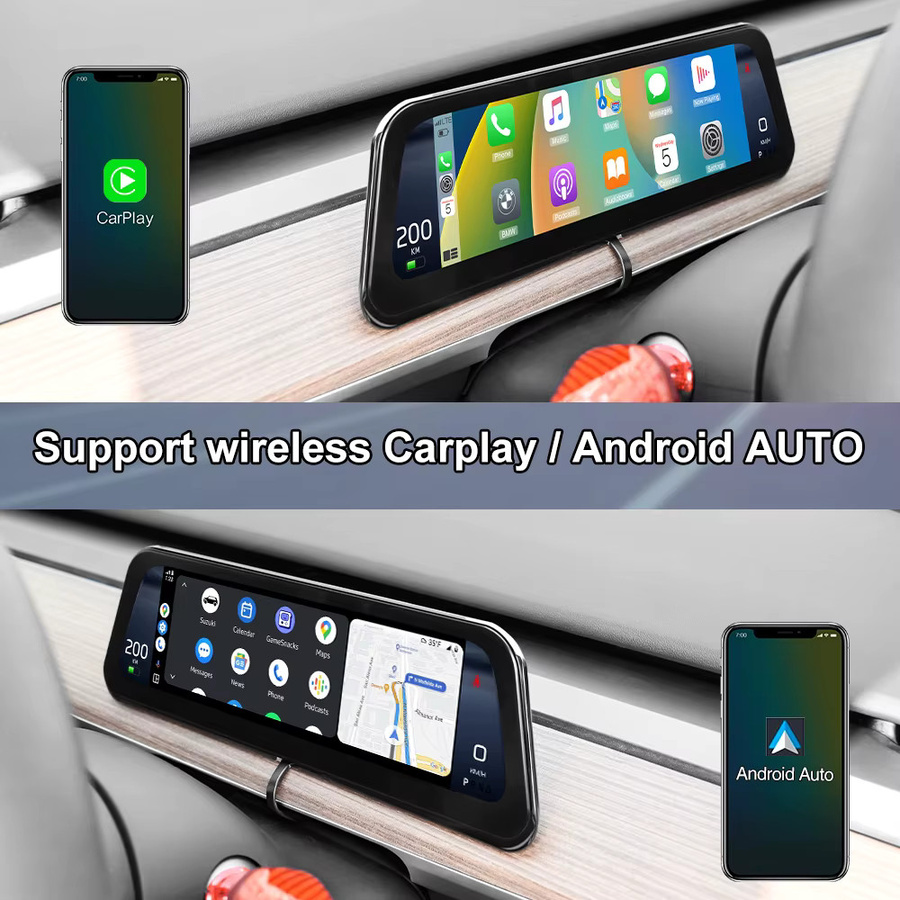Onlysay 9,6 Zoll Tesla HUD für Model 3 (2017-2023) und Model Y (2019-2024) Bildschirmanzeige in Schwarz mit CarPlay und Android Auto Unterstützung - Bild 5