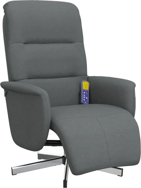 vidaXL Massagesessel mit Fußteil in Dunkelgrau aus Stoff mit Armlehnen und Relaxfunktion - Bild 1