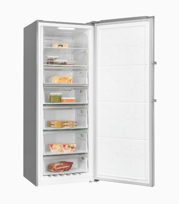 GS5380-NF-H-050D Gefrierschrank in Inoxlook mit No-Frost und umkehrbarer Tür, Farbe: Silber, B/T/H: 71,0 x 71,0 x 185,5 cm - Bild 1