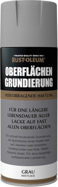 Rust-Oleum Oberflächengrundierung Sprühfarbe Grau für Holz, schnelltrocknend, 400 ml - Bild 1