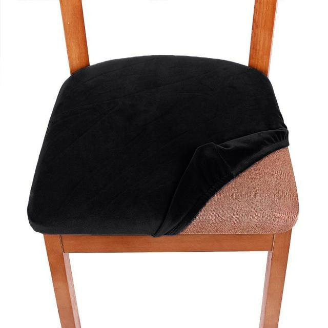 Wasserabweisender dehnbarer Sitzbezug für Sessel in Schwarz aus Samt und Polyester - Bild 1