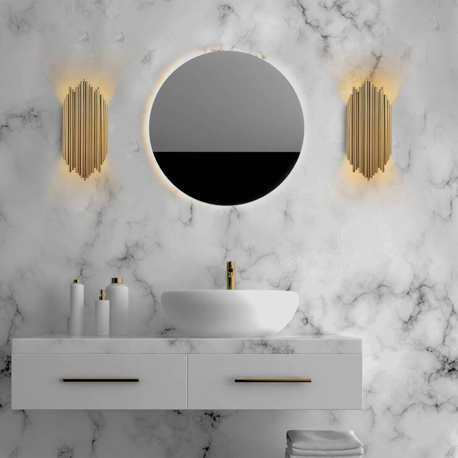 Opviq Wandleuchte Gold aus Metall mit E14 Fassung, B/H/T: 8 x 40 x 18 cm - Bild 4