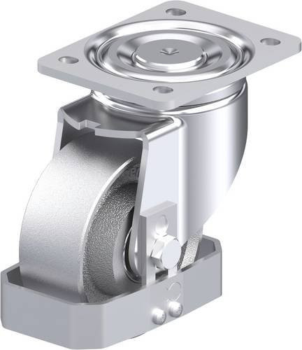 Blickle Stahlblech-Lenkrolle LH-G 127K-FS in Silber mit 125 mm Rad-Durchmesser und 750 kg Tragfähigkeit - Bild 1