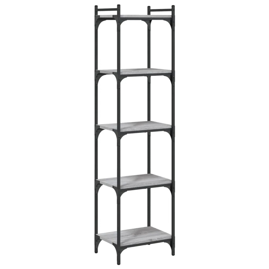 vidaXL Bücherregal mit 5 Böden in Grau im Industrial Design, B/T/H: 40 x 30 x 154 cm - Bild 2
