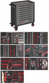 Vigour Werkstattwagen 1000 XL V5434 in Schwarz-Rot aus Stahl - Bild 1