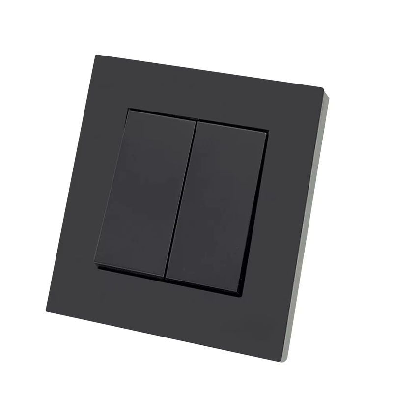 WESA Wandschalter Doppelknopf 2-Gang 1-Wege-Wandwippschalter aus Kunststoff in Schwarz Matt - Bild 6