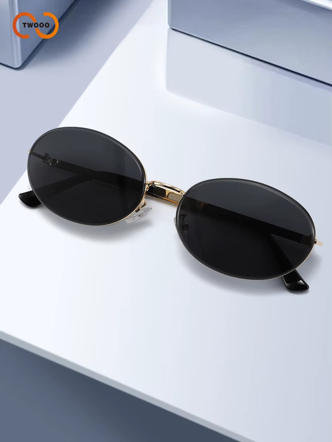 TWOOO Sonnenbrille, oval, Damen, Metall, schwarz - Bild 3