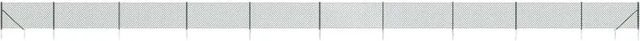 vidaXL Maschendrahtzaun mit Bodenhülsen, grün, PVC-beschichtet, B: 25 m, H: 1 m - Bild 1