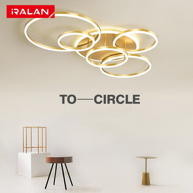 Moderne LED-Kronleuchter Deckenleuchte IRALAN in Weiß mit Acryl-Ring und Smart-Beleuchtung für dein Wohnzimmer - Bild 1