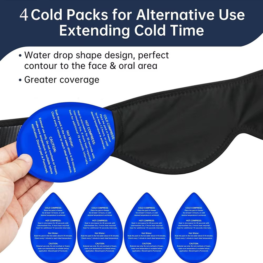 Wisdom Teeth Ice Pack Kopfwickel, 4 Gel-Packungen, Unisex - Bild 3