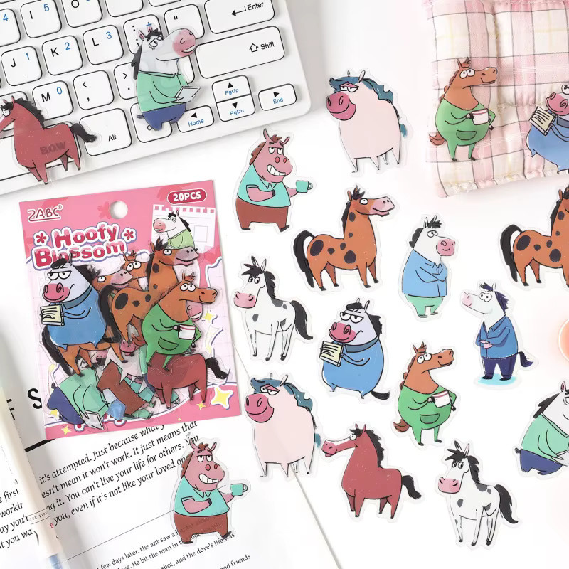 20 Stück Cartoon-Haustier-Aufkleber-Set mit charmanten Tiermotiven in Multicolor für Papierbasteleien - Bild 2