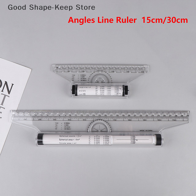 Multifunktionales Winkel-Lineal mit Parallelroller in Transparent, Breite: 15 cm - Bild 1