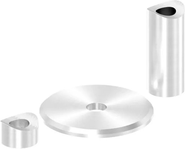 FeNau Befestigungsset aus Edelstahl V2A in Silber, Geschliffen Korn 240, für Rohre Ø 33,7 mm mit einem Wandabstand von 49 mm - Bild 1