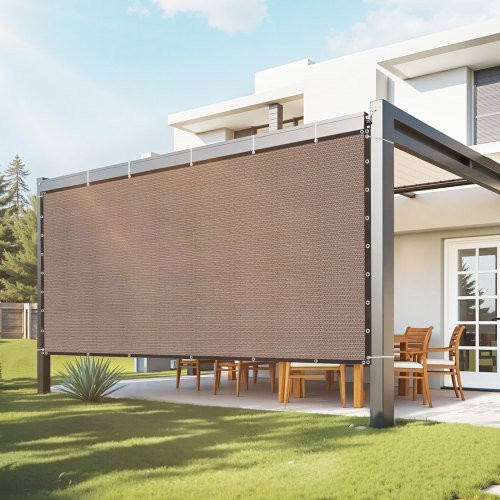 VEVOR Sonnenschutznetz für Pergola und Garten, 140 GSM HDPE Material mit Ösen aus Edelstahl, Farbe: Braun, B/T: 244 x 366 cm - Bild 1