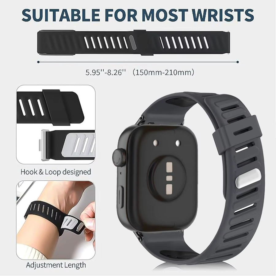 FancyWrist Uhrenarmband Silikon, Schwarz, Huawei Uhr Fit 4/3/2/1/4Pro - Bild 1