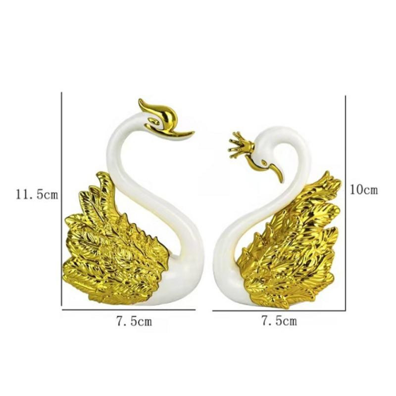 2er-Set Schwan Mini-Figuren von HaiKouLiJinHaiKeJiYouXianGongSi in Silber als moderne Dekoration für Hochzeit, Kuchen oder als Tischdekoration - Bild 2