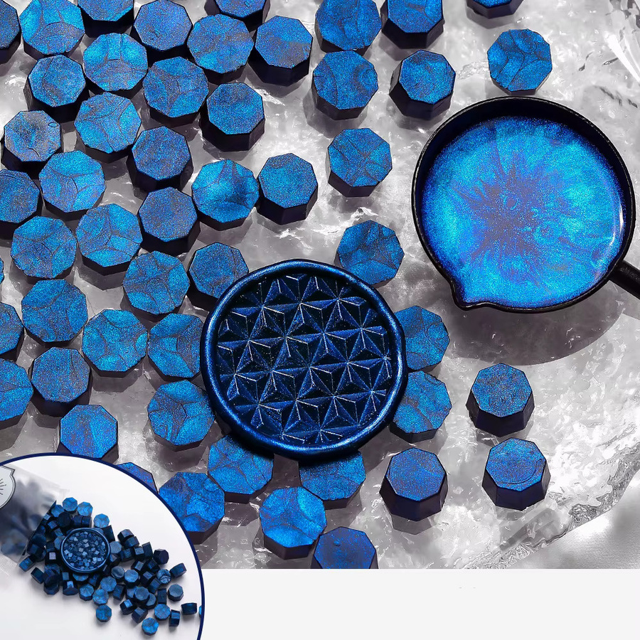 100 Stück Octagon Aurora Wachspartikel für Siegelwachs zum DIY Scrapbooking und zur Dekoration von Hochzeitseinladungskarten - Bild 3