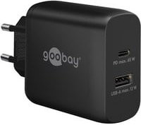 goobay USB-C Dual-Schnellladegerät mit PD und GaN Technologie, 65 Watt, Schwarz - Bild 1