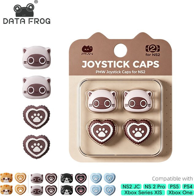 Data Frog Joystick-Kappen aus Silikon für PS5, PS4, Xbox Series X/S und Switch 2, Analoge Stick-Abdeckungen in Multicolour - Bild 1