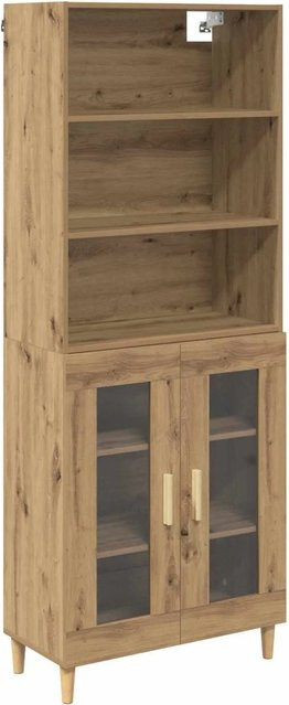 vidaXL Highboard Artisan-Eiche in Braun mit Schranktüren und Regalfächern, B/T/H: 69,5 x 32,5 x 180 cm - Bild 1