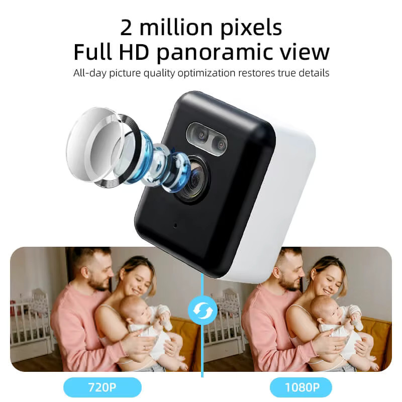 FUNOVATION WLAN-Innensicherheitskamera in Weiß mit 1080P Auflösung, Nachtsicht, Zwei-Wege-Kommunikation und KI-Bewegungserkennung für Personen und Haustiere sowie App-Steuerung - Bild 2