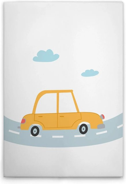 Tadessi Leinwandbild Autos M1-No.51401 in Weiss, Gelb und Multicolour, Breite: 90 cm, Höhe: 60 cm - Bild 1