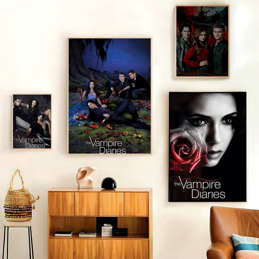 The Vampire Diaries Cartoon-Poster Retro Wandkunst in Multicolour B/H/T: 20 x 20 x 0,15 cm - Bild 2