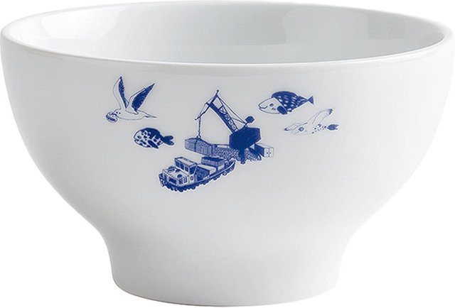 Kahla Bowl Ahoi Marie Hafen in Blau und Weiß, 6er Pack, Durchmesser: 13,7 cm, Höhe: 7,9 cm, 490 ml - Bild 1