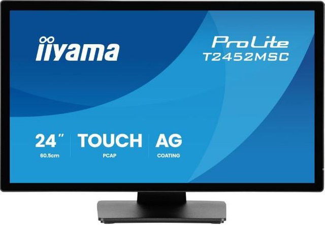 iiyama ProLite T2452MSC-B2AG 24 Zoll Full HD IPS Touch-Monitor in Schwarz mit 120 Hz, HDMI, DisplayPort und USB-C - Bild 1