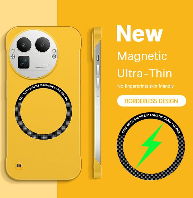 Magnetische und ultradünne Handyhülle für OPPO Realme GT 8 und GT8 Pro 5G in Orange, rahmenlose Schutzhülle aus hartem PC mit hautfreundlicher Rückseite - Bild 1