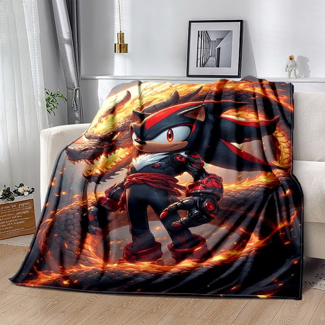 MINISO S-Sonic Cartoon Flanelldecke für Kinder, weich und warm, Mehrfarbig, B/T: 150 x 150 cm - Bild 1